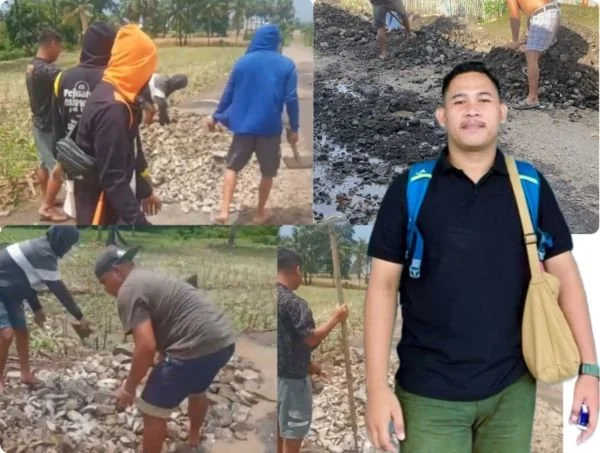 Warga Tonrokassi Jeneponto Gotong Royong Perbaiki Jalan Paccakarang. (Dok: Ist)