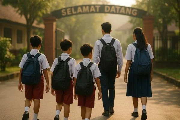 Ilustrasi siswa sekolah (Dok : KabarMakassar).