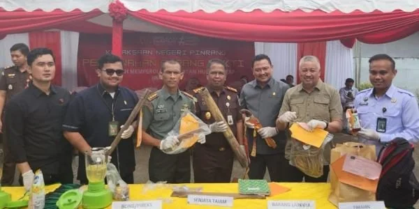 Kegiatan pemusnahan barang bukti yang diselenggarakan oleh Kejaksaan Negeri (Kejari) Pinrang. (Dok: Ist)