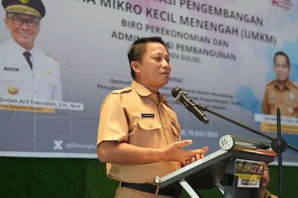 Plh Sekretaris Provinsi Sulsel, Andi Darmawan Bintang pada Rapat Fasilitasi Pengembangan UMKM (Dok: Int)