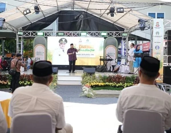 Wali Kota Makassar, Munafri Arifuddin saat Memberikan Sambutan di Karebosi Ramadan Fair (Dok: KabarMakassar).