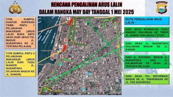 Rekayasa lalu Lintas dari Polres Pelabuhan Makassar (Dok: Ist)