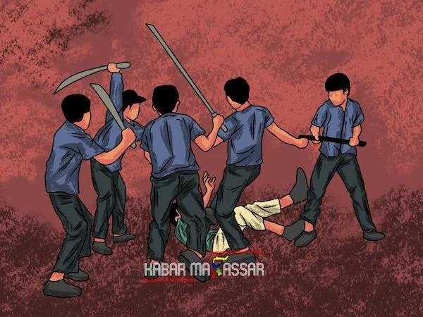 Ilustrasi Pengeroyokan (Dok: KabarMakassar)