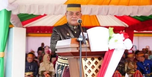 Pj Bupati Sinjai TR Fahsul Falah Paparkan Capaian Program Prioritas di Puncak Peringatan HJS ke- 460 Tahun. (Foto  Humas Kominfo)