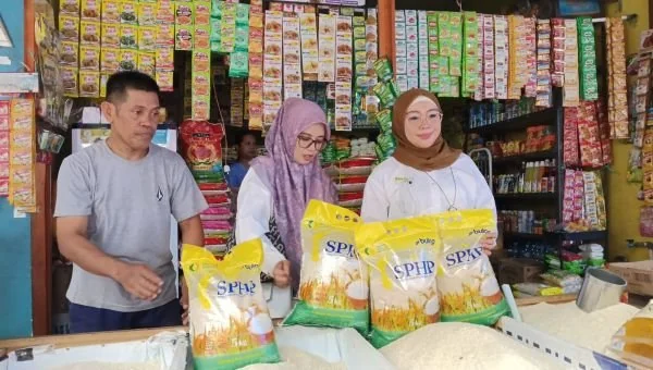 Kepala Bulog Cabang Makassar, Karmila Hasmin Marunta saat Melakukan Monitoring di Pasar Pabaeng-baeng Kota Makassar, (Dok: Sinta KabarMakassar).