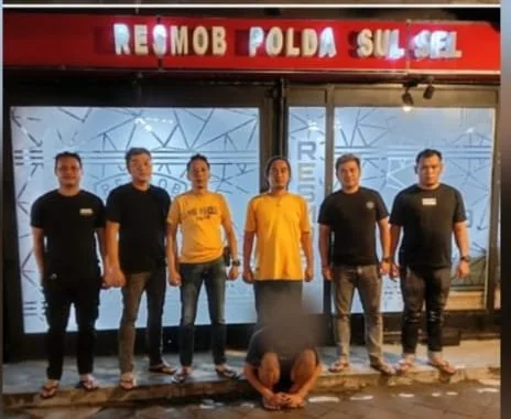 Pelaku usai ditangkap Aparat Polres Sinjai Dikabupaten Gowa Sulawesi Selatan