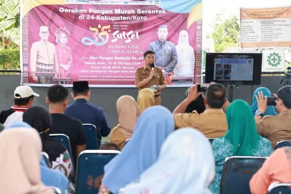 Penjabat Sementara (Pjs) Wali Kota Makassar, Andi Arwin Azis saat menghadiri GPM Serentak (Dok : Ist).