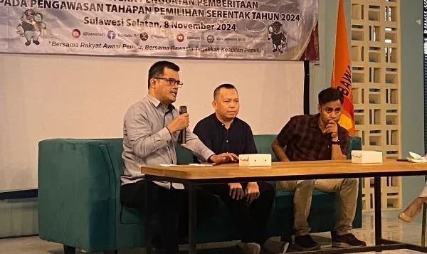 Diskudi Konsulidasi bawaslu bersama media (Dok: Atri KabarMakassar).