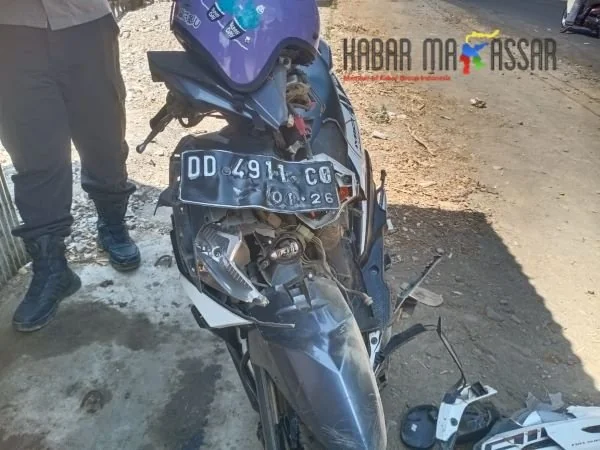 Kondisi motor korban laka lantas di Takalar (Dok : Saleh KabarMakassar).