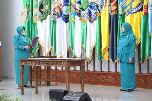 Andi Indriaty Syaiful saat dilantik menjadi Pj Ketua TP PKK Sulsel (Dok: Ist)