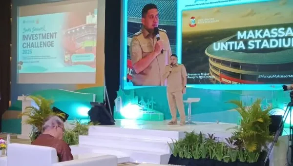 Wali Kota Makassar Munafri Arifuddin saat Memaparkan Stadion Untia dalam Forum SSIC, (Dok: Sinta Kabar Makassar).