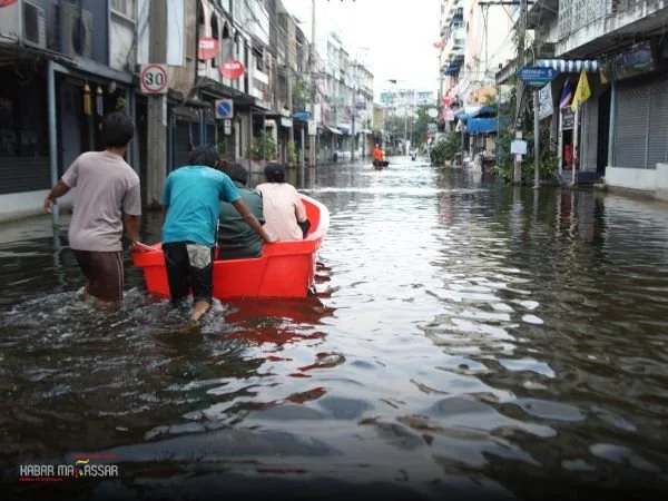 Ilustrasi Banjir (Dok : KabarMakassar).