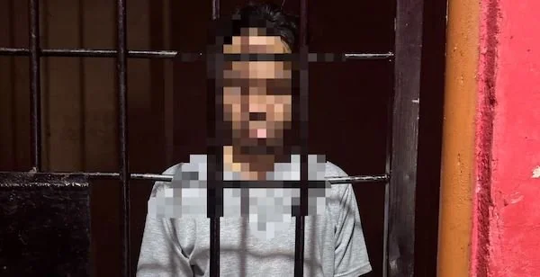 Pelaku pencabulan saat berhasil diringkus Resmob Polresta Mamuju(dok:ist)
