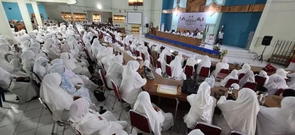 Calon jemaah haji Kabupaten Pinrang mengikuti Manasik Haji (Dok : Ist).
