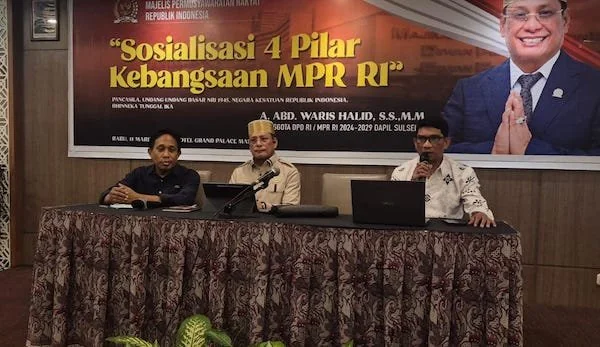 Suasana Wakil Ketua Komite II DPD RI, Andi Waris Halid saat Sosialisasi Empat Pilar (Dok: KabarMakassar).