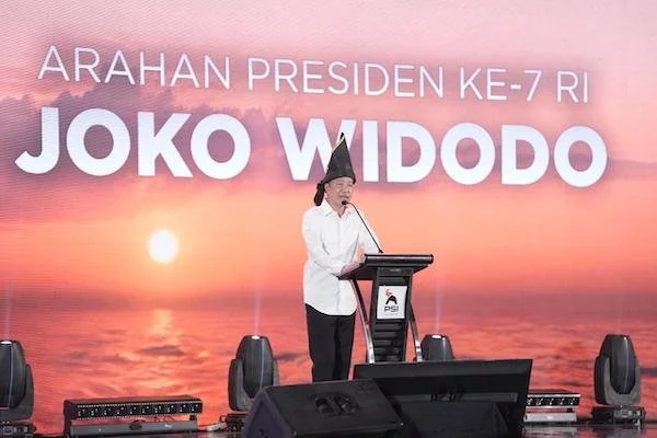 Presiden ke-7 Republik Indonesia, Joko Widodo saat Memberikan Arahan di Rakernas PSI (Dok: Ist).