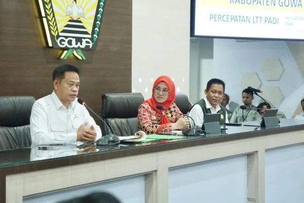 Bupati Gowa, Sitti Husniah Talenrang pada Rapat Koordinasi Satgas Swasembada Pangan bersama Kementerian Pertanian RI (Dok : Ist).