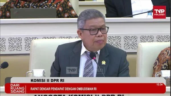 Tangkapan Layar Anggota Komisi II Dewan Perwakilan Rakyat (DPR) RI dari Fraksi Golkar, Taufan Pawe (TP), saat RDP Bersama Ombudsman (Dok: Ist).