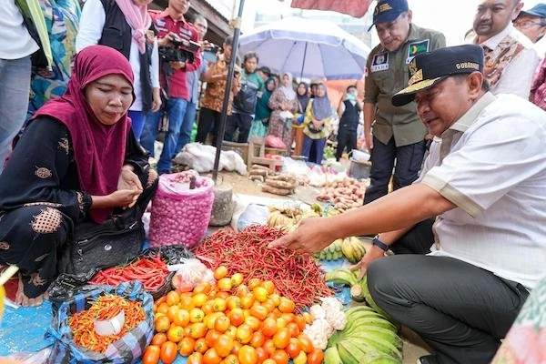 PJ Gubernur Sulbar saat mengunjungi pasar di Polman (dok:Ist)