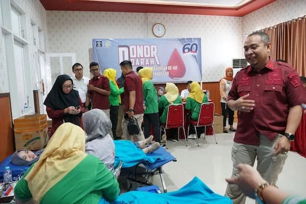 Rutan Kelas I Makassar menggelar kegiatan donor darah yang mengundang Petugas Pemasyarakatan dari wilayah Kota Makassar, Gowa dan Maros, Sulawesi Selatan. Dok IST
