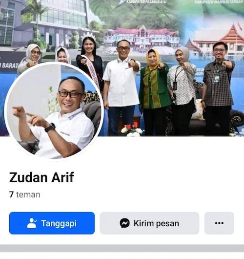 Akun palsu yang mengatasnamakan PJ Gubernur Sulbar Zudan Arif