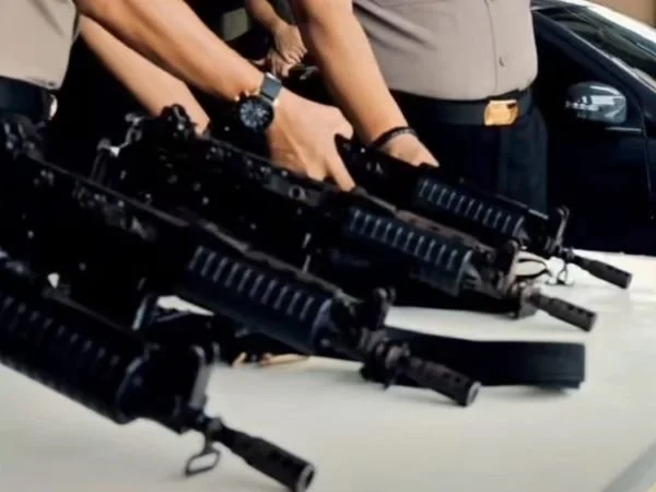 Pemeriksaan senjata api di lingkup Polres Barru (Dok: Ist)
