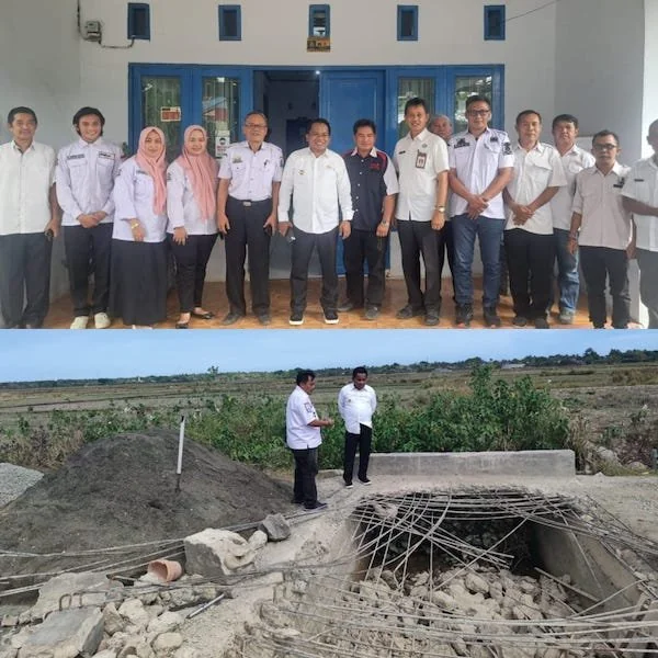 Pj Bupati Jeneponto, saat meninjau Kerusakan infrastruktur jalan dan Kantor Dinsos. (Foto/ ist).