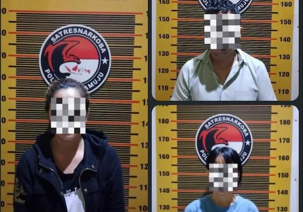 Oknum ASN dan dua orang lainnya yang merupakan pelaku saat berhasil diamankan di Polresta Mamuju(dok:ist)