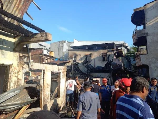 rumah warga yang hangus terbakar  di Jalan Laiya, Makassar (Dok: Ist)