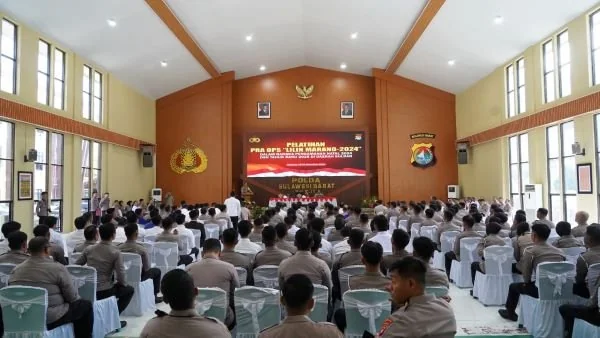 Pelatihan Pra OPS lilin marano 2024 di aula Marannu Mapolda Sulbar (Dok : Ist)