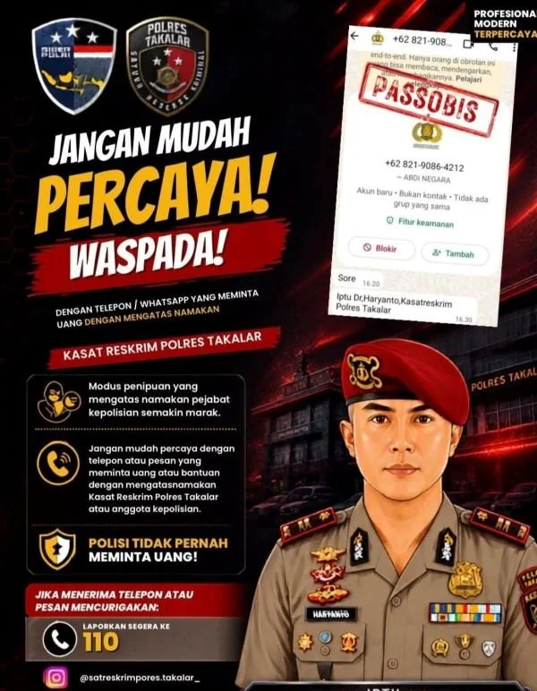 Marak Penipuan Online, Kasat Reskrim Polres Takalar Imbau Warga Waspada. (Dok: Ist)
