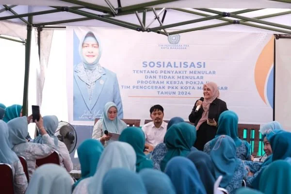 Tim Penggerak Pemberdayaan dan Kesejahteraan Keluarga (TP PKK) Kota Makassar mengadakan sosialisasi tentang penyakit menular dan tidak menular di berbagai Lorong PKK di sejumlah kecamatan (Dok : ist).