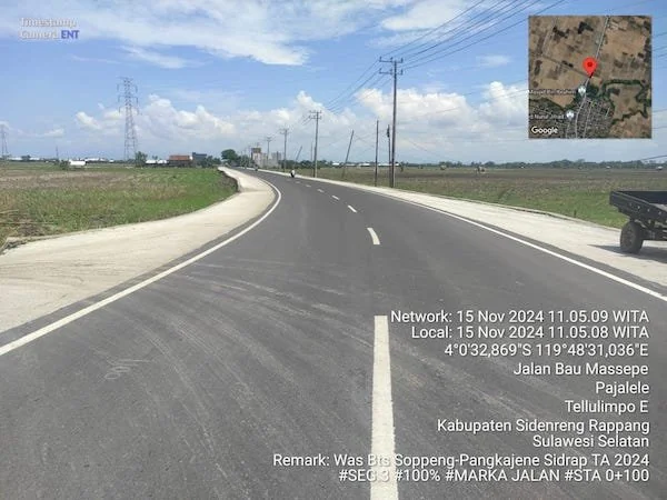 Kondisi jalan Batas Soppeng-Pangkajene (Dok: Ist)