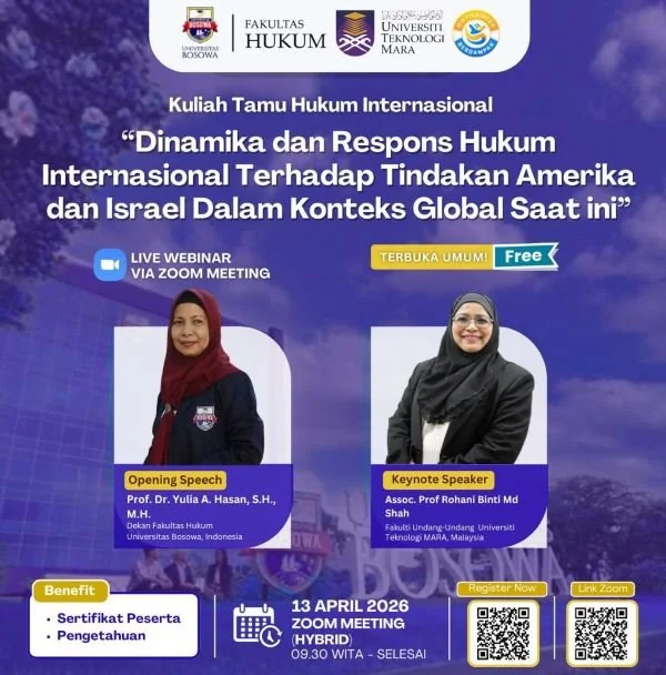 Kuliah Tamu Internasional FH Unibos. (Dok: Ist)