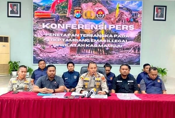 Konferensi Pers Polres Mamuju. (Dok: Ist)