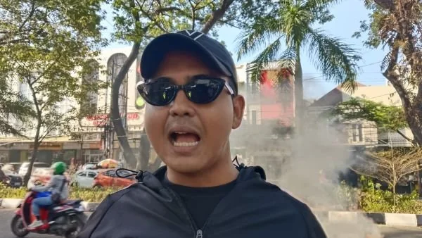 Koordinator lapangan Aliansi Masyarakat Sulsel, Amar (Dok: Sinta KabarMakassar).