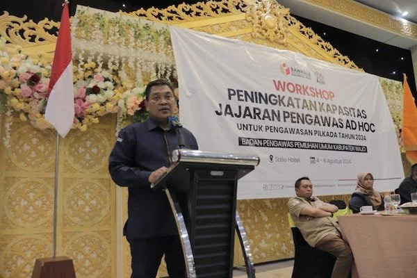 Badan Pengawas Pemilihan Umum (Bawaslu) Kabupaten Wajo, Sulawesi Selatan laksanakan Workshop peningkatan kapasitas bagi Pengawas Ad Hoc untuk Pilkada tahun 2024, Minggu, (4/8). Foto IST