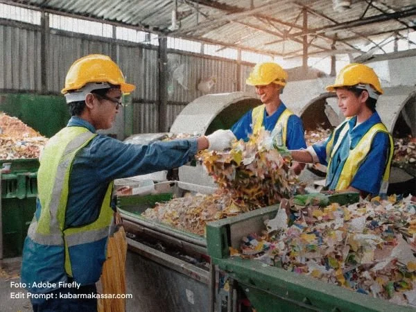 Ilustrasi pengelolaan sampah (Dok : KabarMakassar).