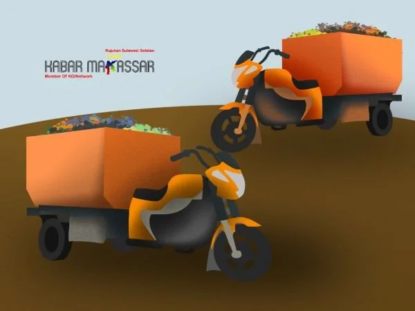 Ilustrai motor pengangkut sampah (Dok : KabarMakassar).
