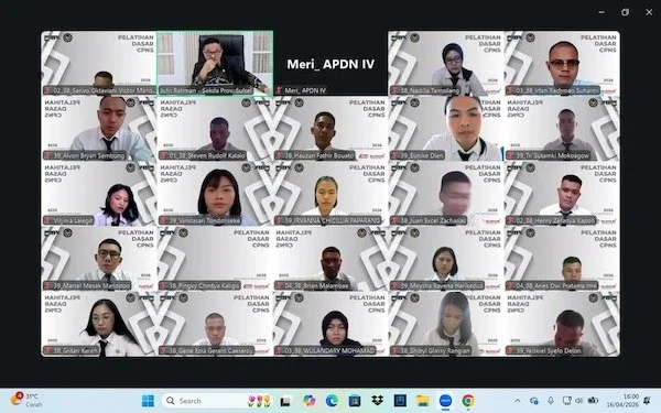 Sekprov Sulsel Jufri Rahman membekali CPNS dengan nilai ASN dan arah baru UU ASN 2023 secara virtual (dok. Ist)