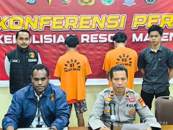 Polres Majene saat menggelar press release (Dok : Ist).