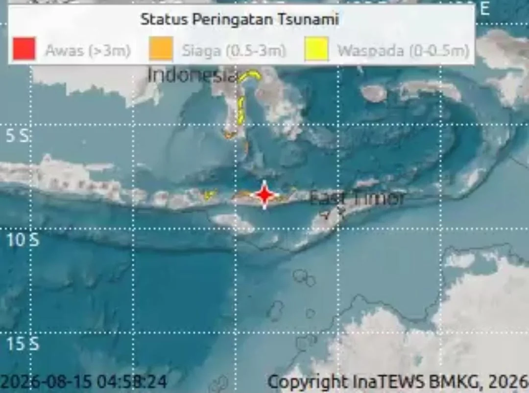 BMKG mengeluarkan peringatan dini tsunami setelah gempa M7,7 mengguncang wilayah Indonesia Timur (Dok: Ist)