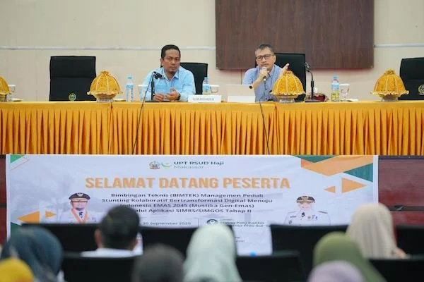Bimbingan Teknis (Bimtek) Implementasi Pelaporan Stunting Mustika GEN EMAS di Kantor Gubernur Sulsel (dok. Ist)