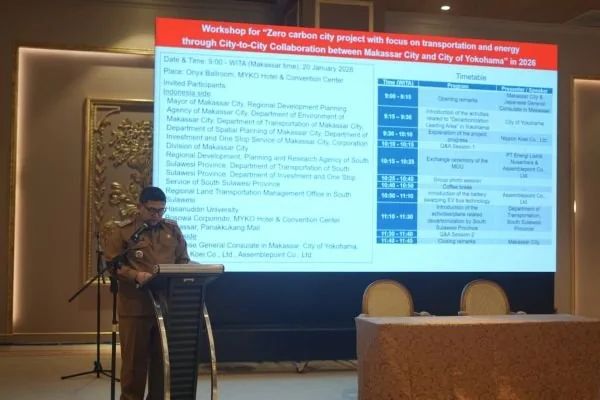 Workshop Zero Carbon City Project with Focus on Transportation and Energy through City-to-City Collaboration between Makassar City and City of Yokohama, (Dok: Ist).