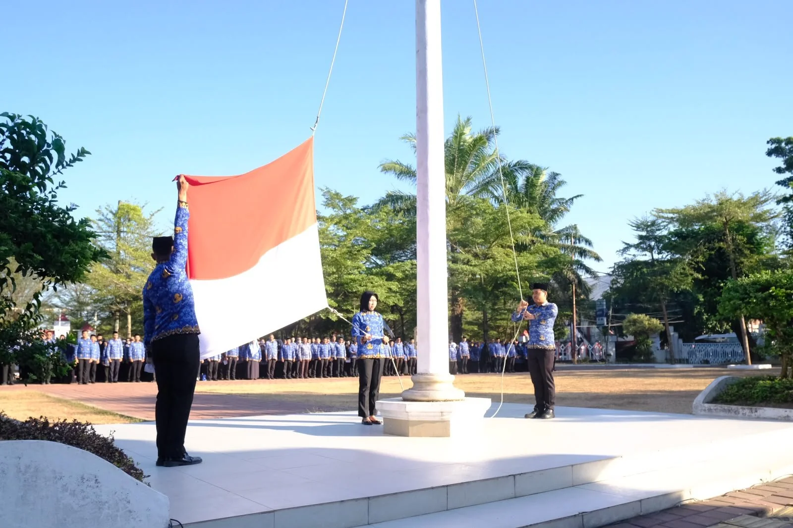 Upacara Peringatan Hari Ulang Tahun (HUT) Ke-81 Republik Indonesia di Halaman Kantor Bupati Gowa (Dok: Ist)