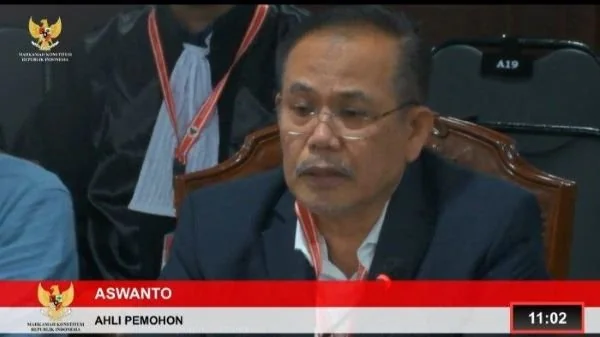 Ahli Pemohon pasangan Sarif-Qalby hadir dalam sidang pembuktian lanjutan di Mahkamah Konstitusi, Prof Aswanto (Dok : ist).