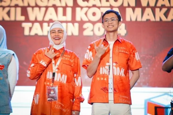 Pasangan Calon Wali Kota dan Wakil Wali Kota Makassar nomor urut 3, Indira Yusuf Ismail dan Ilham Fauzi Amir Uskara (Dok : Ist).