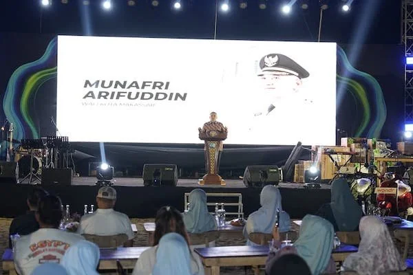 Wali Kota Makassar, Munafri Arifuddin saat Memberikan Sambutan di Gathering PDAM Kota Makassar (Dok: Sinta KabaraMakassar).