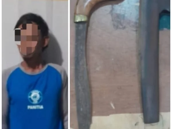 Il saat diamankan Polres sinjai karena membawa senjata tajam (Dok : ist).