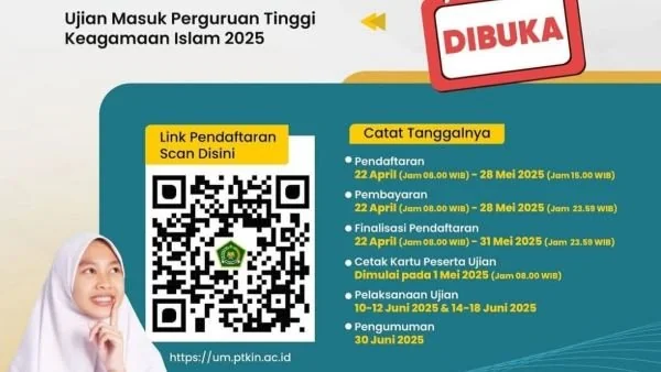 Pendaftaran Ujian Masuk PTKIN (Dok : Ist).